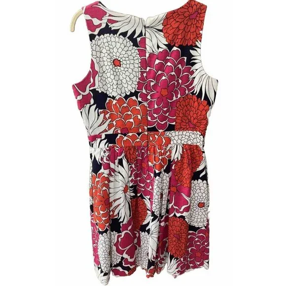 Eliza J Women’s Sleeveless Knee Length Dress Navy Red And Pink Floral Size 12 - Picture 2 of 8